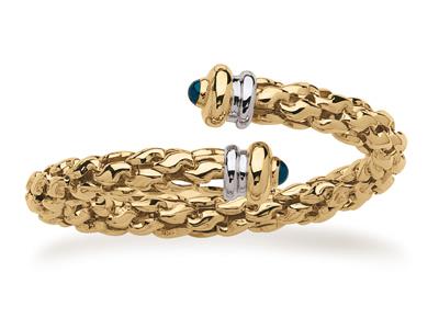 Bracciale Rigido Intrecciato 9 Mm, Diametro 60 Mm, Oro Giallo 18 Carati. Rif. 858