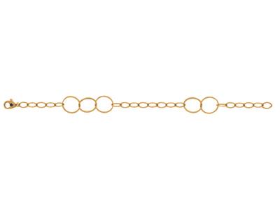 Bracciale A Cerchi Alternatimaglie Piccole, 19 Cm, Oro Giallo 18 Carati