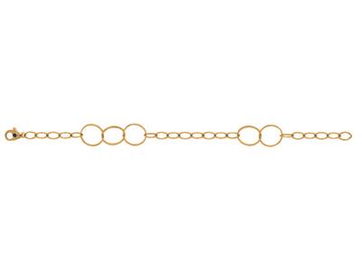 Bracciale A Cerchi Alternatimaglie Piccole, 19 Cm, Oro Giallo 18 Carati