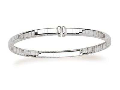 Bracciale Omega Aperto Flessibile 4 Mm, Diametro Interno 57 Mm, Oro Bianco 18 Carati. Ref. 848