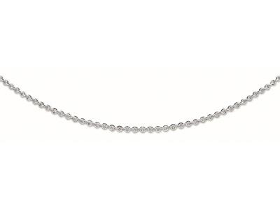 Collana Con Maglia A Lenticchie Da 3,5 Mm, Modello Piccolo, 50 Cm, Oro Bianco 18 Ct.