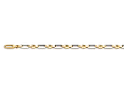 Bracciale A Maglie Alternate 5 Mm, 21 Cm, Oro 18k Bicolore. Ref. 3292