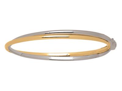 Bracciale Jonc Incrociato 2 Fili 5,50 Mm, 58 Mm, Oro Bicolore 18 Carati