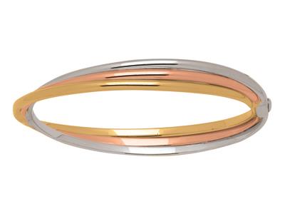 Bracciale Jonc Incrociato 3 Fili 8 Mm, 58 Mm, 3 Oro 18k