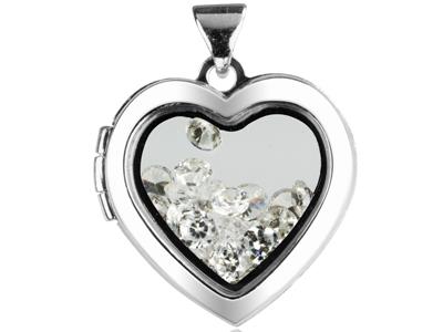 Medaglione A Cuore Porta Foto O Oggetti Preziosi, 18 Mm, Argento 925 - Immagine Standard - 2