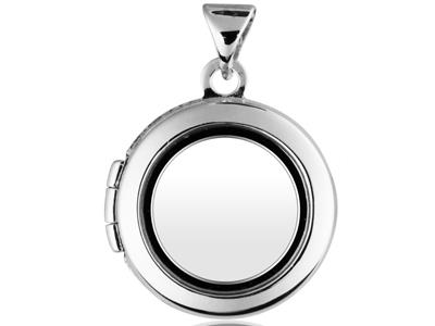 Medaglione Tondo 18 Mm, Portafoto Ooggetti Preziosi, Argento 925