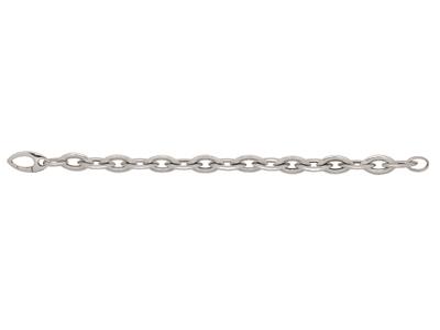 Bracciale A Mandorla 10 Mm, 20 Cm, Argento 925 Rodiato