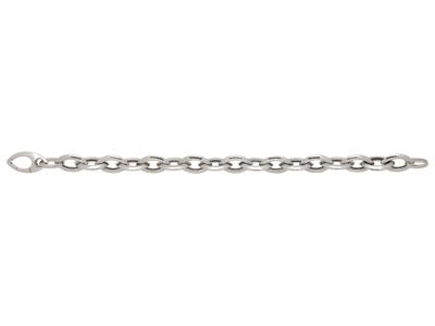 Bracciale A Mandorla 10 Mm, 20 Cm, Argento 925 Rodiato