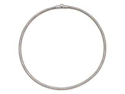 Collana Tubogaz 4,5 Mm, 43 Cm, Argento 925 Rodiato