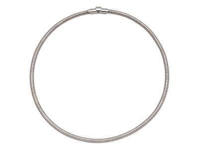 Collana Tubogaz 4,5 Mm, 43 Cm, Argento 925 Rodiato