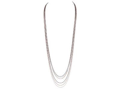 Collana A Più Catene 98 Cm, Argento 925 Rodiatorurosa