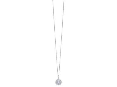 Collana Target Ossido Di Zirconio, 43 Cm, Argento 925 Rodiato