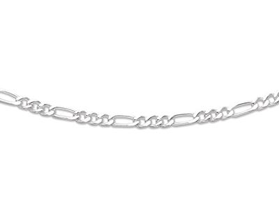 Catena A Maglie Alternate 13, 4 Lati 4,25 Mm, 55 Cm, Argento 925 Rodiato