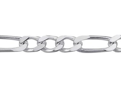 Bracciale Maglia Alternata 1/3, 5 Mm, 21 Cm, Argento 925 Rh - Immagine Standard - 2