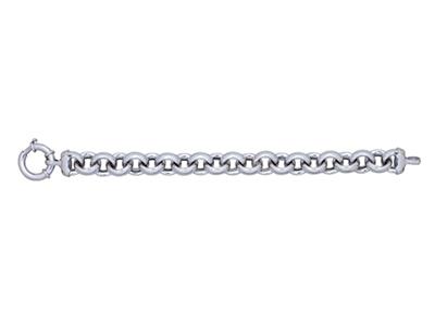 Bracciale Rotondo Forçat 14 Mm, 21 Cm, Argento 925 Rodiato