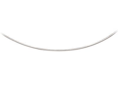 Collana Omega Curvo 4 Mm, 42-45 Cm, Argento 925 Rodiato