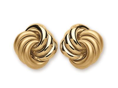 Orecchini Fantaisie Di 22 Mm, Oro Giallo 18 Carati Opaco E Lucido