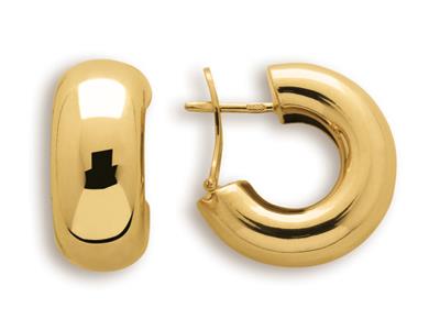 Orecchini Mezzo Cerchio 20 Mm, Oro Giallo 18 Carati