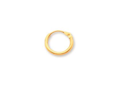 Orecchini A Cerchio A Filo Tondo 1,2 Mm, Diametro Esterno 10 Mm, Oro Giallo 18 Carati