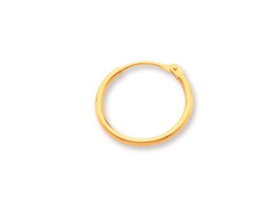 Orecchini A Cerchio, Filo Rotondo 1,2 Mm, Diametro Esterno 14 Mm, Oro Giallo 18 Ct.