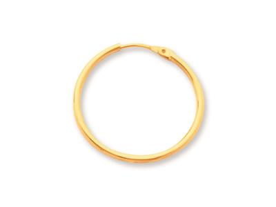 Orecchini A Cerchio, Filo Rotondo 1,2 Mm, Diametro Esterno 20 Mm, Oro Giallo 18 Ct.