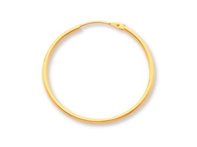 Orecchini A Cerchio, Filo Rotondo 1,2 Mm, Diametro Esterno 24 Mm, Oro Giallo 18 Ct.