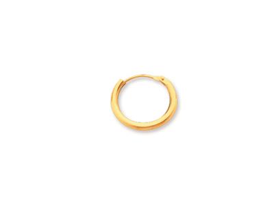 Orecchini A Cerchio A Filo Tondo 1,6 Mm, Diametro Esterno 14 Mm, Oro Giallo 18 Carati