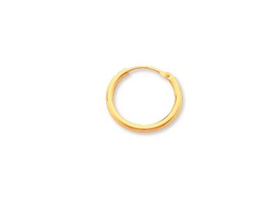 Orecchini A Cerchio, Filo Rotondo 1,6 Mm, Diametro Esterno 16 Mm, Oro Giallo 18 Ct.