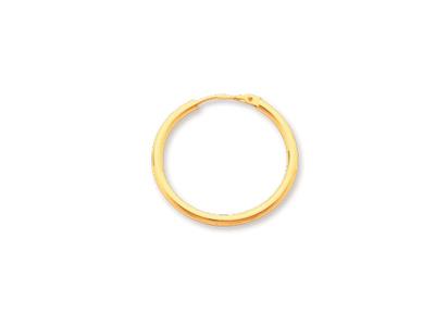 Orecchini A Cerchio, Filo Rotondo 1,6 Mm, Diametro Esterno 20 Mm, Oro Giallo 18 Ct.