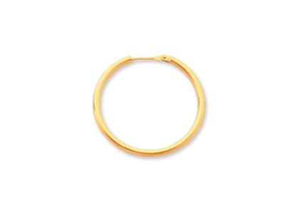 Orecchini A Cerchio, Filo Rotondo 1,6 Mm, Diametro Esterno 24 Mm, Oro Giallo 18 Ct.