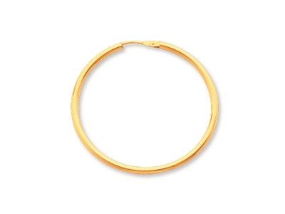 Orecchini A Cerchio, Filo Rotondo 1,6 Mm, Diametro Esterno 30 Mm, Oro Giallo 18 Ct.