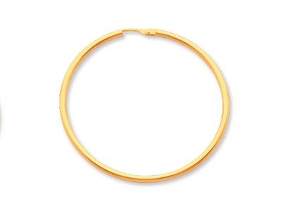 Orecchini A Cerchio, Filo Rotondo 1,6 Mm, Diametro Esterno 35 Mm, Oro Giallo 18 Ct.