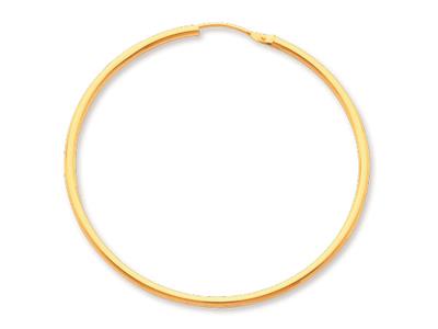 Orecchini A Cerchio, Filo Rotondo 1,6 Mm, Diametro Esterno 40 Mm, Oro Giallo 18 Ct.