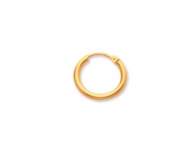 Orecchini A Cerchio, Filo Rotondo 2 Mm, Diametro Esterno 16 Mm, Oro Giallo 18 Ct.