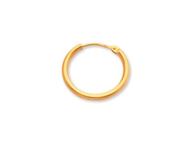 Orecchini A Cerchio, Filo Rotondo 2 Mm, Diametro Esterno 20 Mm, Oro Giallo 18 Ct.