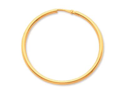 Orecchini A Cerchio, Filo Rotondo 2 Mm, Diametro Esterno 40 Mm, Oro Giallo 18 Ct.