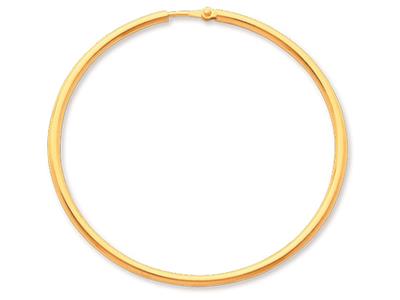 Orecchini A Cerchio, Filo Rotondo 2 Mm, Diametro Esterno 45 Mm, Oro Giallo 18 Ct.