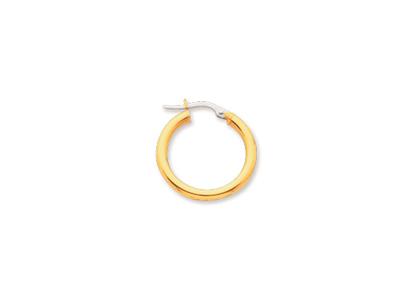 Orecchini A Cerchio, Filo Rotondo 2,5 Mm, Diametro Interno 15 Mm, Oro Giallo 18 Ct.