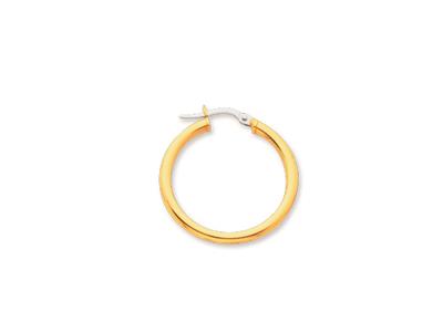 Orecchini A Cerchio, Filo Rotondo 2,5 Mm, Diametro Interno 20 Mm, Oro Giallo 18 Ct.