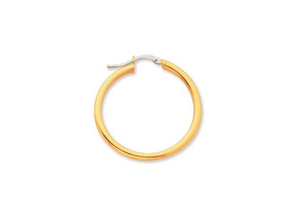 Orecchini A Cerchio, Filo Rotondo 2,5 Mm, Diametro Interno 25 Mm, Oro Giallo 18 Ct.