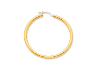 Orecchini A Cerchio, Filo Rotondo 2,5 Mm, Diametro Interno 35 Mm, Oro Giallo 18 Ct.