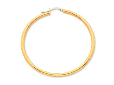 Orecchini A Cerchio, Filo Rotondo 2,5 Mm, Diametro Interno 45 Mm, Oro Giallo 18 Ct.