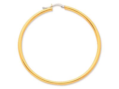 Orecchini A Cerchio, Filo Rotondo 2,5 Mm, Diametro Interno 50 Mm, Oro Giallo 18 Ct.