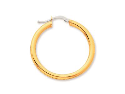 Orecchini A Cerchio, Filo Rotondo 3 Mm, Diametro Interno 25 Mm, Oro Giallo 18 Ct.