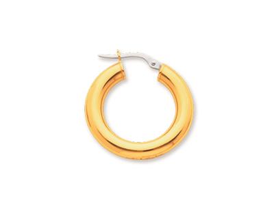 Orecchini A Cerchio, Filo Rotondo 4 Mm, Diametro Interno 15 Mm, Oro Giallo 18 Ct.