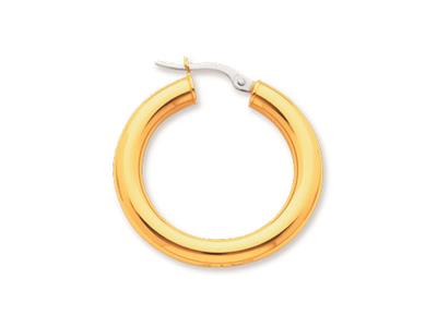 Orecchini A Cerchio, Filo Rotondo 4 Mm, Diametro Interno 20 Mm, Oro Giallo 18 Ct.