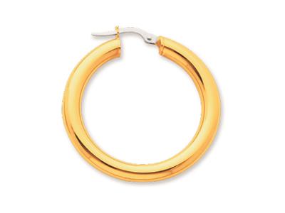 Orecchini A Cerchio, Filo Rotondo 4 Mm, Diametro Interno 25 Mm, Oro Giallo 18 Ct.