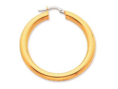 Orecchini A Cerchio, Filo Rotondo 4 Mm, Diametro Interno 30 Mm, Oro Giallo 18 Ct.