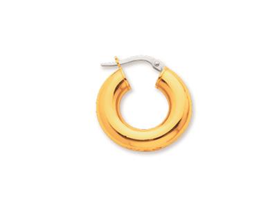 Orecchini A Cerchio, Filo Rotondo 5 Mm, Diametro Interno 10 Mm, Oro Giallo 18 Ct.