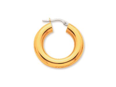 Orecchini A Cerchio, Filo Rotondo 5 Mm, Diametro Interno 15 Mm, Oro Giallo 18 Ct.